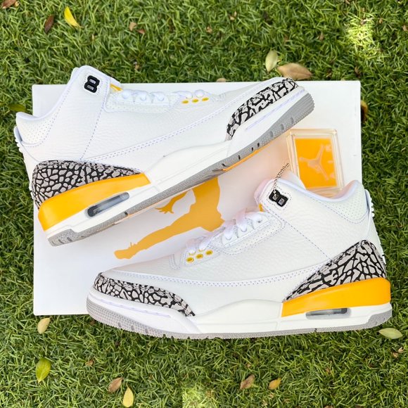 Nike Air Jordan 3 retro white orange shoes - Picture 3 of 4